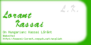 lorant kassai business card