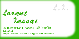 lorant kassai business card